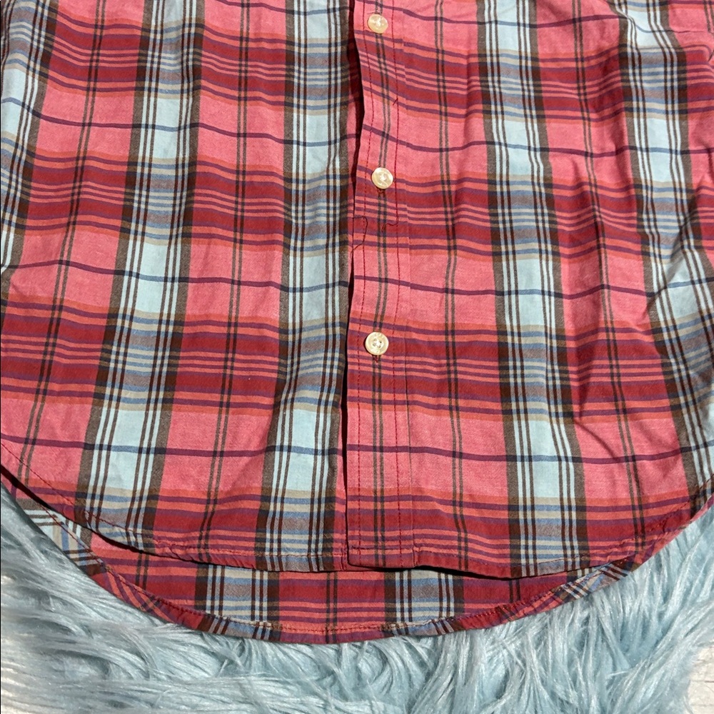 Gap Kids Factory Surf Team Plaid Short Sleeve Button Down Shirt sz L - Picture 5 of 7
